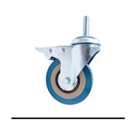 Ruedas Silla Oficina 3 Inch Universal Wheel Brake Gray Rubber Wheel 4 Inch Industrial Caster Cart Pulley Roller Roller Rack Silent Wheel(Blue,Pin-diameter10)