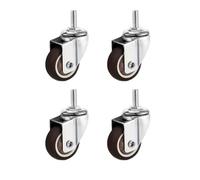 Ruedas Silla Oficina 4 Pcs 1/1.25/1.5/2 Inch Stem Caster Wheels Furniture Castor Wheels TPR Screw Rod Wheels Swivel Cartwheels For Carts Furniture(4 Universal,1.25 inch)
