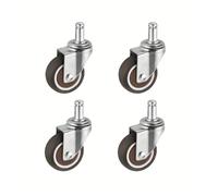 Ruedas Silla Oficina 4 Pcs TPR Insert Rod Caster Wheels Universal Swivel Castors Rotary Bar Castors For Furniture Trolley Workbench Shopping Carts(4 Universal,1.0 Inch)