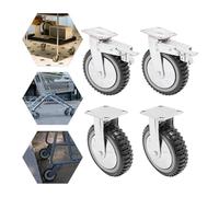 Ruedas Silla Oficina 4PCS Heavy Duty Caster Wheels 20cm 600kg Load Swivel Plate Casters For Trolley Cart Workbench Carts Furniture Moving Assistant