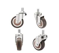 Ruedas Silla Oficina 4PCS M8 M10 Threaded Stem Swivel Casters 1.5" / 2" Wheel Replacement Castors Rubber Castor No Noise TPE Rubber Furniture Castor(Color3)