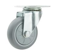 Ruedas Silla Oficina Caster Wheels Trolley Heavy Duty 3/4/5 Inch Lock Rotary Casters Cart Wheel High Load Industrial Wheelbarrow Carrier Rubber Wheel(1pc swivel wheel,4 inch)