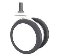 Ruedas TPR médicas de 1 pieza de 100 mm - Ruedas giratorias de doble rueda certificadas por NSF con freno de bloqueo positivo for equipos hospitalarios(M12X25mm-Universal)