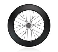 Ruedas traseras de Bicicleta de Engranaje Fijo 700C Llanta de Bicicleta con Freno en V de Carbono 88mm Eje sólido Roscado Flip-Flop de 10×120mm con Piñones de 17T, Rueda de Cubierta
