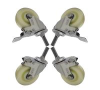 Ruedas universales para Muebles de 3 Pulgadas, Juego de 4 Ruedas M16 con vástago de Bloqueo y rodamiento, neumáticos de Repuesto de Nailon silenciosos para Muebles, carros y Equip