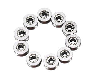 ruedas ventanas correderas + 10 unids U624ZZ U rodamiento de baleros Manillar para Rail Linear Motion System 4 * 13 * 7 mm