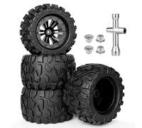 Ruedas y neumáticos de camión RC prepegados de 2.8 pulgadas de 12 mm hexagonales escala 1/10 RC Monster Truck con inserciones de espuma para juegos de neumáticos Traxxas Redcat Bigfoot (paquete de 4)