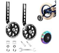 Ruedines Bicicleta Infantil, 1 Par Ruedas Bicicleta Niño Ruedas de Seguridad Bicicleta de Niños Ruedas de Entrenamiento de Bicicleta Ajustable, Para 12 14 16 18 20 Pulgadas, Negro