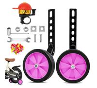 Ruedines Bicicleta Infantil Universal, 1 Par Ajustable Ruedines, Ruedas De Entrenamiento Infantil De Bicicleta, Adecuado para Bicicletas de 12, 14, 16, 18 y 20 Pulgadas (Rosa)