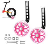 Ruedines Bicicleta Infantil Universal, 1 Par Ruedas Equilibrio Universal, Ruedas de Entrenamiento de Bicicleta, Ruedas Estabilizadoras, Stabilizzatore Rotelle, para 12 14 16 18 20 Pulgadas, Rosado