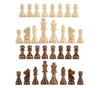 ruehalf Ajedrez de Madera de 32 Piezas, Torneo estándar, Piezas de ajedrez de Madera Staunton, Altura King de 8cm, Solo Piezas de ajedrez sin Tablero