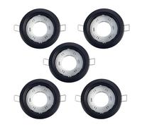 ruehalf Base de lámpara de techo GX53, 5 uds., for iluminación de cocina y baño, toma de luz LED de plástico con Base blanca o negra(Black)