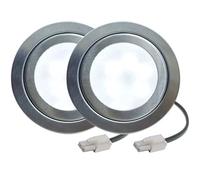 ruehalf Bombilla de ventilación de 2 Piezas de 12 V/CC, 220 V/CA, 1,5 W, Orificio de Corte de 55 mm, luz LED for Campana extractora(12V DC Warm White)