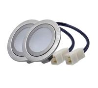 ruehalf Luz de ventilación de Humo for Campana extractora, 2 Piezas, CA, CC, 12V, 1,5 W, Orificio de 60mm y 2,4 Pulgadas con Conector DJ612, luz de Campana extractora for Cocina(Warm White 3000K)