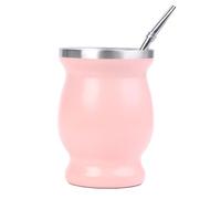 ruehalf Nuevo Taza práctica Yerba Mate 304 de Acero Inoxidable, Calabaza de Yerba Mate Argentina de 8oz con Bombillas (Color : Pink)