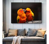 RUEKO Lienzo de animales pintura rojo verde loro guacamayo Poster e impresiones Cuadros artísticas de pared Decoracion moderna para la habitación del hogar 40x60cm Sin Marco