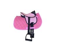 Rülke Holzspielzeug - Silla de Caballo de Jardín, Accesorios para Caballo de Jardín 'Sandy' y 'Tom', Incluye Sillín, Manta Lavable, Correa Corta 60 cm, Rosa, Niños a partir de 3 años
