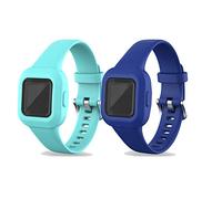 RuenTech Juego de 2 bandas de repuesto compatibles con Garmin Vivofit JR.3 Kids Pulseras de silicona de repuesto para pulseras (verde y azul oscuro)