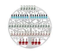 RUETERY Estantería de pared para esmalte de uñas, estante de metal, organizador para esmalte de uñas, 5 niveles, diámetro 60 cm, redondo (blanco)