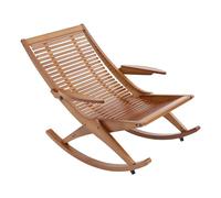 RUETERY Mecedora para exteriores, de bambú, capacidad de carga de 150 kg, balancín clásico de material natural, para salón, balcón, jardín, 92 x 75 cm