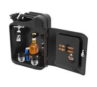 RUETERY Minibar portátil, bidón de 20 l, juego de puros de whisky con cerradura, soporte integrado para mechero, vasos hombres para el hogar, camping, picnics, fiestas