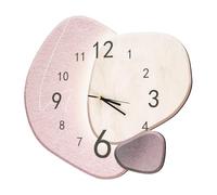 RUETERY Reloj de pared sin ruido de tictac con números árabes sin tictac, manecillas ligeras, irregulares, silencioso, reloj de pared para salón, cocina, oficina, dormitorio, 40 x 37 cm