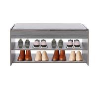 RUETERY Zapatero con espacio de almacenamiento, banco para zapatos con asiento de algodón, capacidad de carga de 100 kg, banco para pasillo, entrada, 80 x 43 x 28 cm