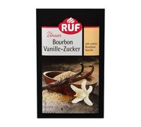RUF Bourbon - Azúcar de vainilla, ingrediente para hornear con vaina de | Azúcar de caña fina para crema batida, pasteles y cremas, vegano y sin gluten, para hornear y refinar alimentos