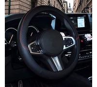 RUFD Funda Volante Coche para Dacia Dokker/Duster/Jogger/Lodgy/Logan/Sandero/Solenza/Spring, 38cm PU Cuero Antideslizante Transpirable EláStica Funda de Volante Accesorios Interior,A Black