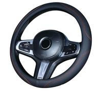 RUFD Funda Volante Coche para VW Coupe EOS/ID.5/Nivus/Passat CC/Phaeton/Scirocco/Tiguan X/W12/XL1, 38cm PU Cuero Antideslizante Transpirable EláStica Funda de Volante,D Black Orange