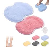 Rufenpurify - Tapete de silicona para pies de ducha, Solespa, tapete de silicona manos libres, estropajos Shopellox con ventosas antideslizantes y agujeros de drenaje, fácil de limpiar (2 unidades B)