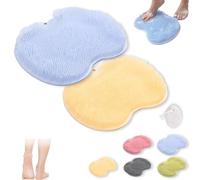 Rufenpurify - Tapete de silicona para pies de ducha, Solespa, tapete de silicona manos libres, estropajos Shopellox con ventosas antideslizantes y agujeros de drenaje, fácil de limpiar (2 unidades D)