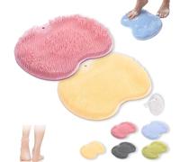 Rufenpurify - Tapete de silicona para pies de ducha, Solespa, tapete de silicona manos libres, estropajos Shopellox con ventosas antideslizantes y agujeros de drenaje, fácil de limpiar (2 unidades I)