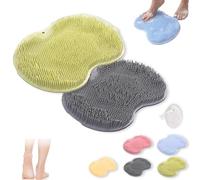 Rufenpurify - Tapete de silicona para pies de ducha, Solespa, tapete de silicona manos libres, estropajos Shopellox con ventosas antideslizantes y agujeros de drenaje, fácil de limpiar (2 unidades F)