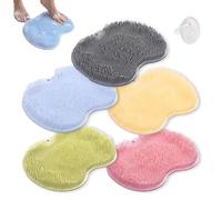 Rufenpurify - Tapete de silicona para pies de ducha, Solespa, tapete de silicona manos libres, estropajos de pies Shopellox con ventosas antideslizantes y agujeros de drenaje, fácil de limpiar (5