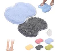 Rufenpurify - Tapete de silicona para pies de ducha, Solespa, tapete de silicona manos libres, estropajos Shopellox con ventosas antideslizantes y agujeros de drenaje, fácil de limpiar (2 unidades C)