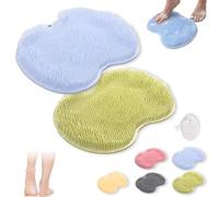 Rufenpurify - Tapete de silicona para pies de ducha, tapete de silicona manos libres, Shopellox con ventosas antideslizantes y agujeros de drenaje, fácil de limpiar (2 unidades A)