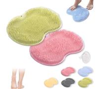 Rufenpurify - Tapete de silicona para pies de ducha, tapete de silicona manos libres, Shopellox con ventosas antideslizantes y agujeros de drenaje, fácil de limpiar (2 unidades E)