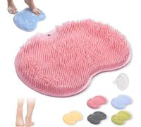 Rufenpurify - Tapete de silicona para pies de ducha, tapete de silicona manos libres, Shopellox con ventosas antideslizantes y agujeros de drenaje, fácil de limpiar (1 unidad)