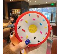 Rufevee Los niños de Silicona Crossbody Bolsa Nuevo Arco Iris Donut pequeños Bolsos Mini Monedero Carteras Correa Ajustable Bolso de Hombro bebé niña