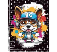 Ruff Rhymes: Dog Rapper Graffiti Notebook: Bold back-to-school journal with music-inspired street art, headphone-wearing dog, and vibrant design - perfect for notes, gifts, or daily writing