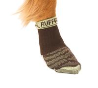 RUFFWEAR Bark'n Boot Calcetines para Perros, Calcetines para Perros pequeños para Debajo de los Zapatos y Botas para Perros, Juego de 4 Calcetines cómodos,Talla S, Marrón Tierra
