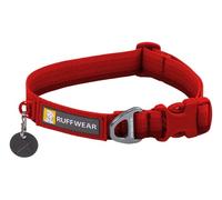 RUFFWEAR Collar de Perro Grande con Anillo en V de Aluminio, Longitud Ajustable, Tela Suave cómoda, Collar de Animal con Anillo de fijación para Correa de Perro, 51-66 cm, cañón Rojo