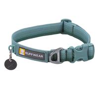 RUFFWEAR Collar para perro pequeño con anillo en V de aluminio, longitud ajustable, tela suave y cómoda, collar de animal con anillo de fijación para correa de perro, 28-36 cm, color verde roca de río