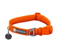 Ruffwear Collar para perros con anillo en V, collar de perro de longitud ajustable, cómodo tejido suave, collar para mascotas con anillo de fijación de correa para perros, naranja blaze