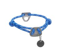 Ruffwear Collar para Perros Knot-a-Collar, Collar para Perros Reflectante con Cuerda de Escalada y Anillo en V de Aluminio, Ajustable y Fuerte para Pasear al Perro, Talla M (36-50 cm), Piscina Azul