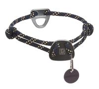 Ruffwear Collar para Perros Knot-a-Collar, Collar para Perros Reflectante con Cuerda de Escalada y Anillo en V de Aluminio, Ajustable y Fuerte para Pasear al Perro, Talla M (36-50 cm), Negro Obsidiana