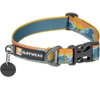 RUFFWEAR Crag Dog Collar, Large Dog Collar with Aluminium V-Ring, Adjustable Length Pet Dog Collar, Comfortable Soft Collar, Premium Animal Collar with Dog Lead Attachment Ring, 51-66cm, Rising Wave