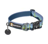 RUFFWEAR Crag Dog Collar, Medium Dog Collar with Aluminium V-Ring, Adjustable Length Pet Dog Collar, Comfortable Soft Collar, Premium Animal Collar with Dog Lead Attachment Ring, 36-51cm, Alpine Dawn