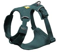 Ruffwear Front Range Flex - Arnés para perro, ajustable y suave, ligero, 2 puntos de fijación de correa, tejido diseñado y ribete reflectante, verde azulado profundo, talla XS